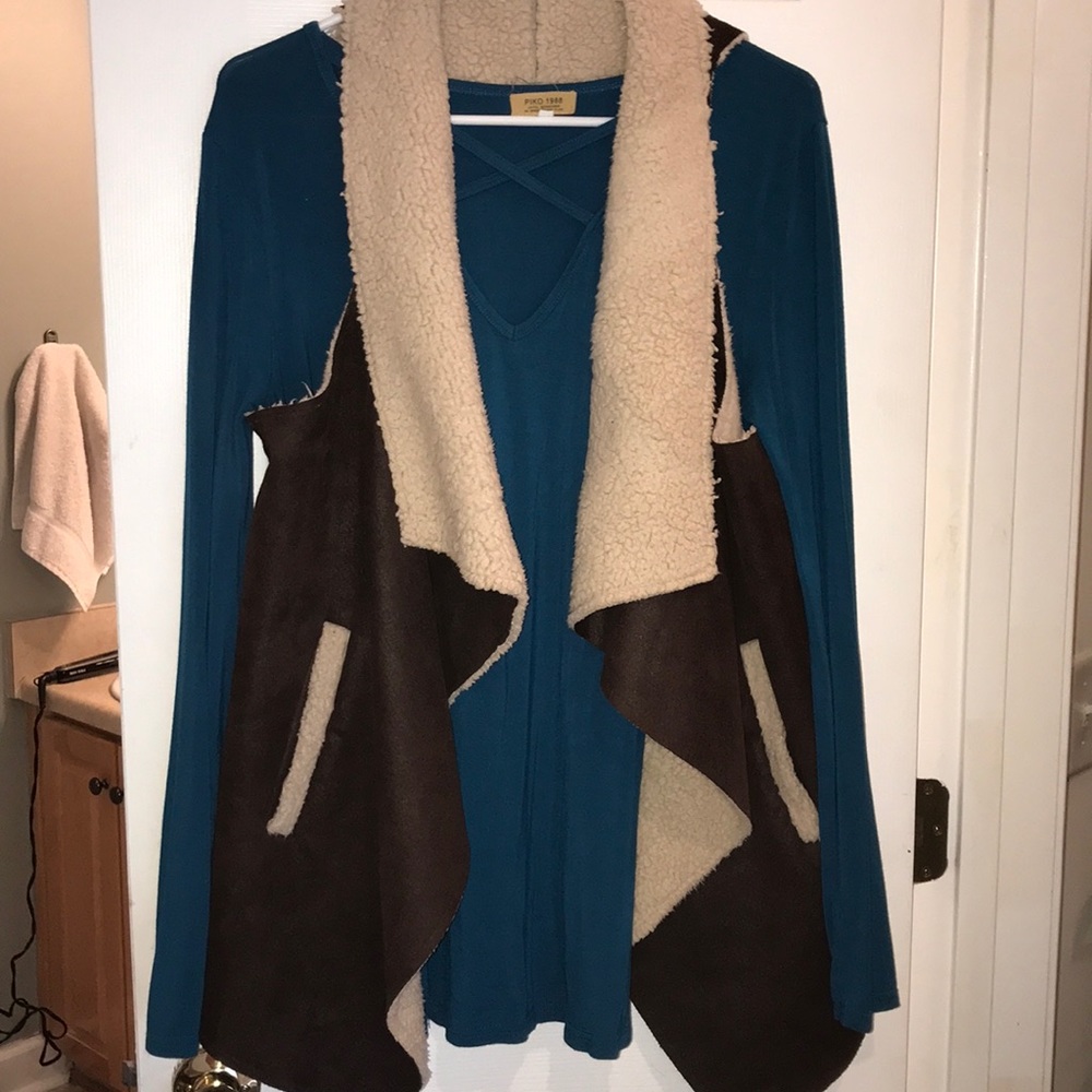 Brown fur vest